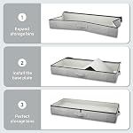 Under Conteneurs de stockage de lit, 4.5 Inches Tall Low Profile Sous le lit Boîtes de rangement avec parois latérales/boîte robuste, Collapsible Sous lit Organisateur pour vêtements, literie, gris, paquet de 2