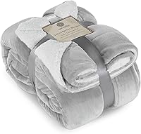 Vista 55 de Genteele Manta de Tiro Sherpa Súper Suave Reversible Ultra Lujosa de Felpa, 40 x 50 pulgadas, Negro/Gris