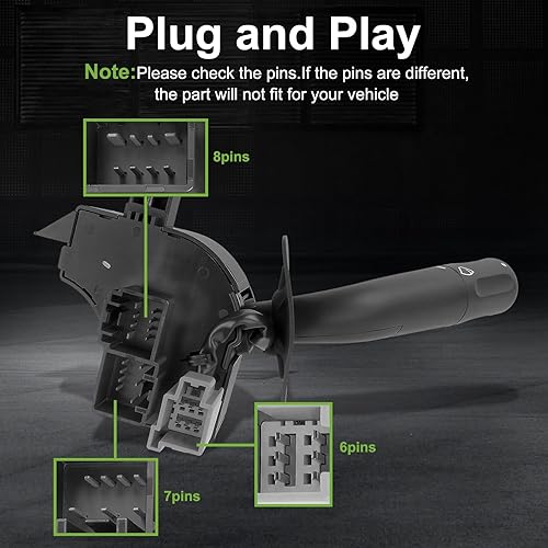 Miniatura 6 de 4L3Z13K359AAA Palanca de limpiaparabrisas de señal de giro multifunción interruptor de combinación de control apto para Ford F150 2004-2005