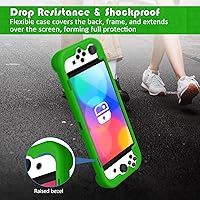 Vista 3 de KENOBEE Funda de silicona compatible con Nintendo Switch OLED modelo 2021, suave y ligera, con agarre ergonómico con absorción de golpes y diseño