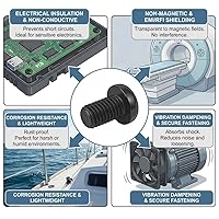 Vista 5 de NACX M3 x 0.236 in Negro Pan Cabeza Redonda Nylon Máquina Tornillo Tornillo Sujetador, Phillips Drive, 250Pcs