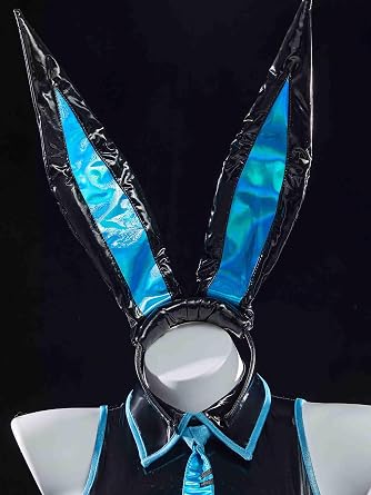 Mobbunny Women Sexy Lingerie Bunny Girl Anime Cosplay Costume Cut-out Sleeveless Bodysuit with Gloves and Headband