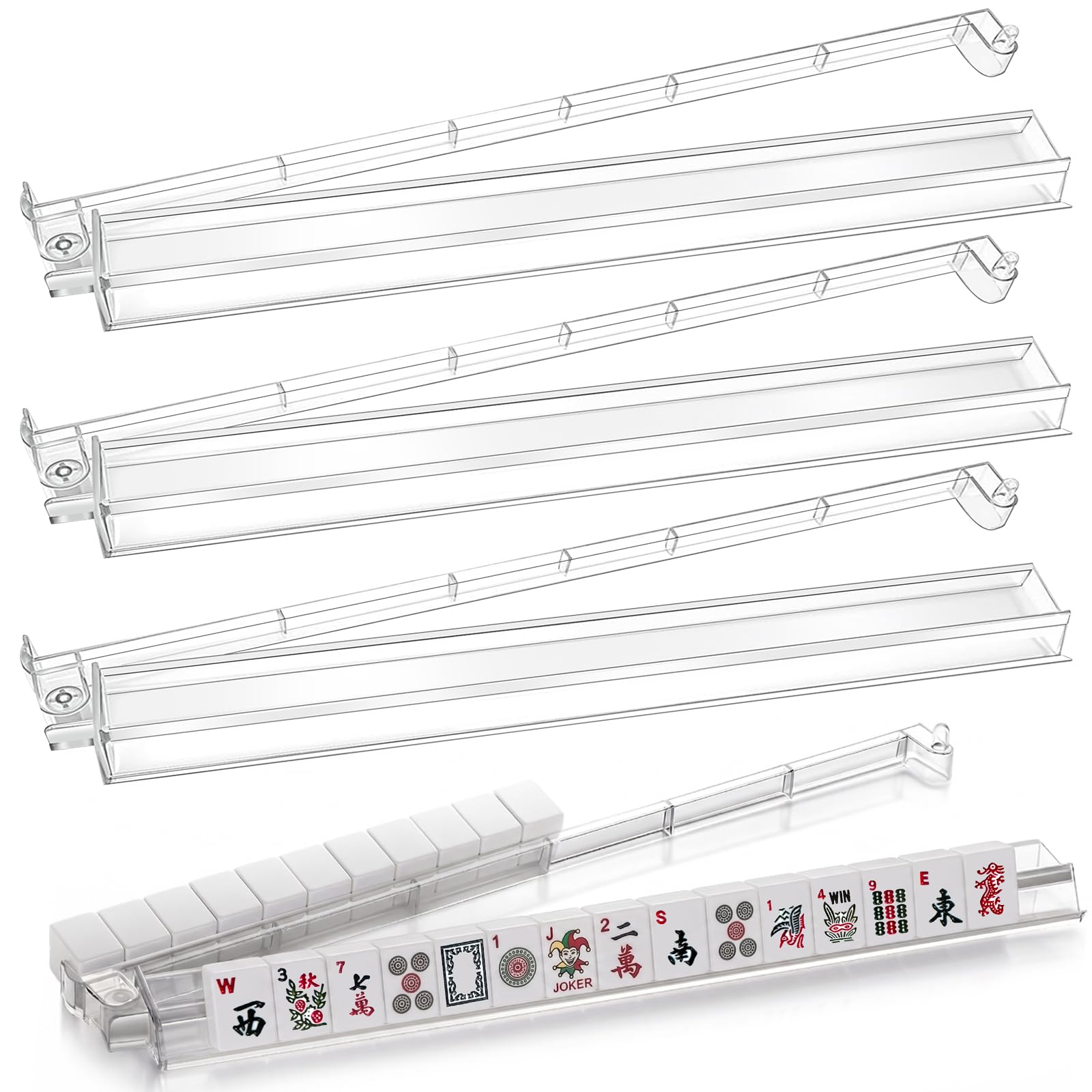 View 1 of ** only comes with two **
Mahjong Rack & Pusher 4-Pack, Clear Acrylic Tile Holders, Modern US Style