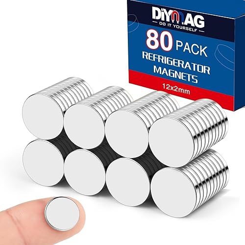 Miniatura 31 de DIYMAG 60 imanes pequeños de neodimio para refrigerador, mini botón de tierras raras para oficina, pizarra, cocina, profesores, manualidades