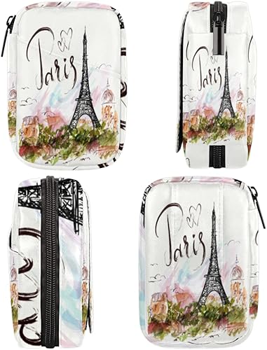 Miniatura 4 de Pastillero semanal de la Torre Eiffel de París, organizador semanal de medicina con bolsa de viaje, pastillero de siete días, caja de suplementos de
