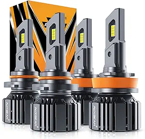 Auxbeam 2024 F15 Series 9005 H11 Combo Bulbs, 40000LM 600% Brighter 9005 H11 Bulbs, 6500K White H11 9005 Bulbs with Five-Layer Cooling System, 20% Smaller Size, Plug and Play, Canbus Ready
