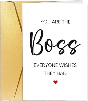 Boss Thank You Card, Worlds Best Boss Card, Boss Birthday Card, Boss Leaving Card, Bosss Day Card from Employee Staff, You Are The Boss Everyone Wishes They Had