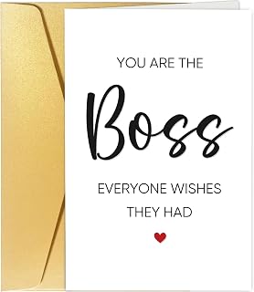 Boss Thank You Card, World's Best Boss Card, Boss Birthday Card, Boss Leaving Card, Boss's Day Card from Employee Staff, You Are The Boss Everyone Wishes They Had