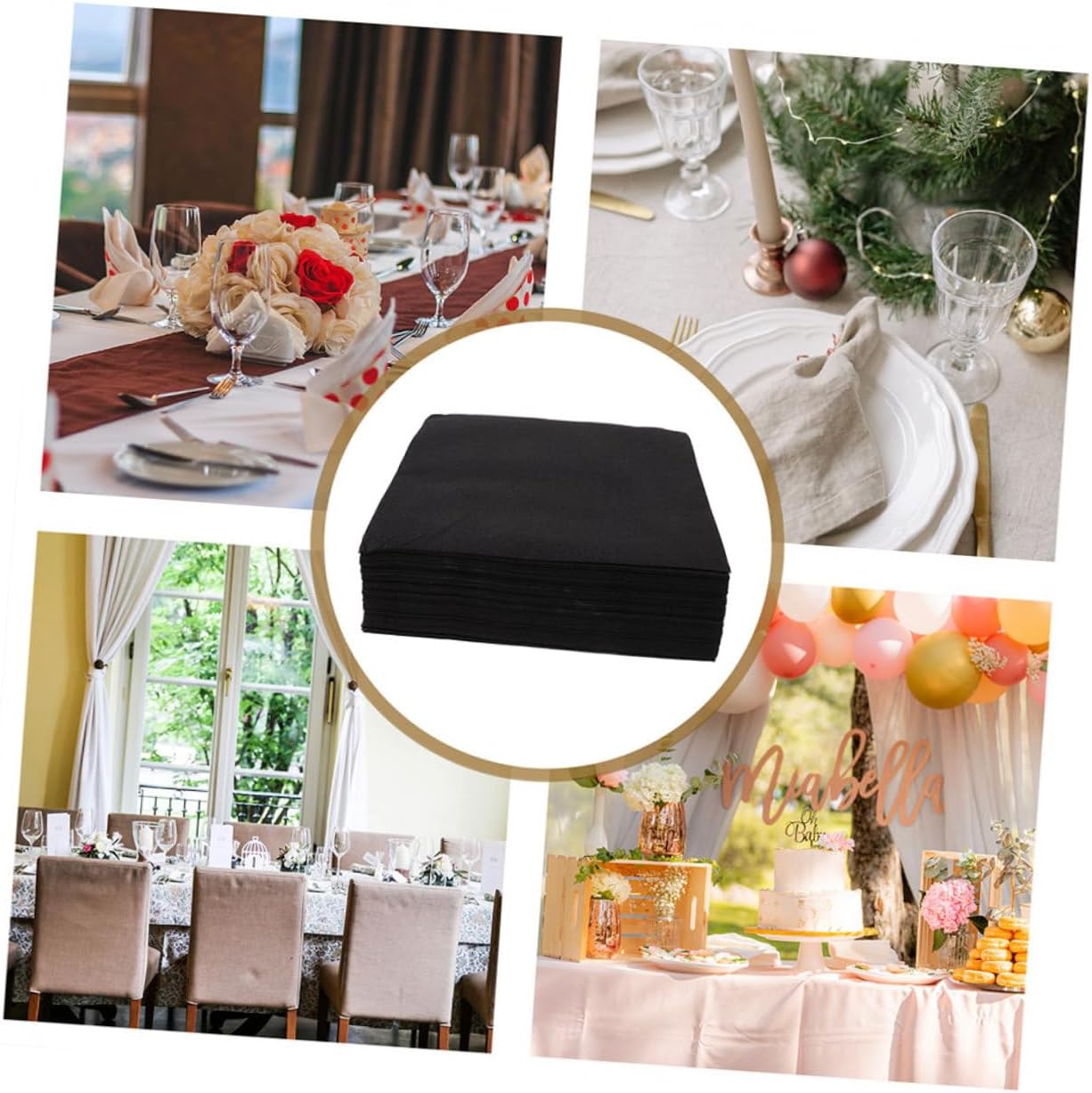 Disposable Paper Dinner Napkins Thick Dark Colorful Event Napkins 40x40cm for Wedding Banquet Holiday Events 100pcs
