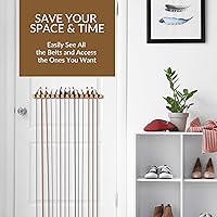 Vista 6 de ZEDODIER Percha para cinturón para armario, resistente estante de madera para hombres y mujeres, capacidad de almacenamiento de 14, soporte