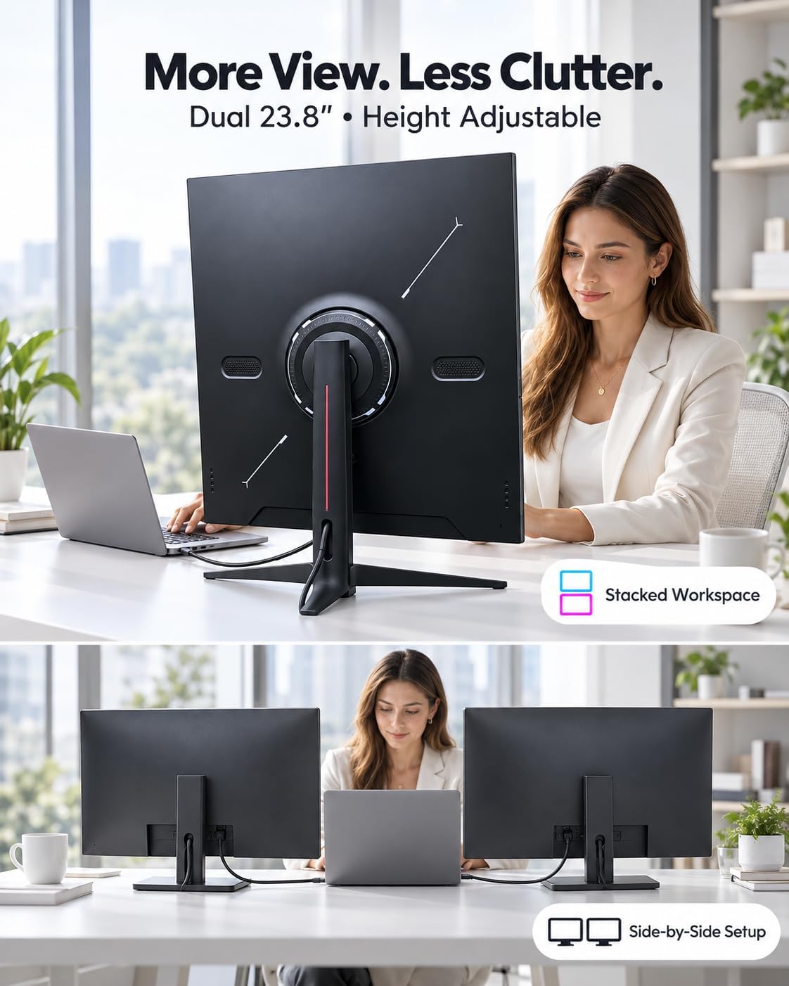 23.8 Inch Dual Stacked Touchscreen Monitor (2x23.8 Inch ) FHD IPS, 75Hz 65W USB-C Charging Computer Monitors 10 Point Touch, 99% sRGB, VESA USB-C/HDMI, Dual Touch Monitor for Laptop, Mac, Windows 4 71eLfheBwpL. AC SL1402