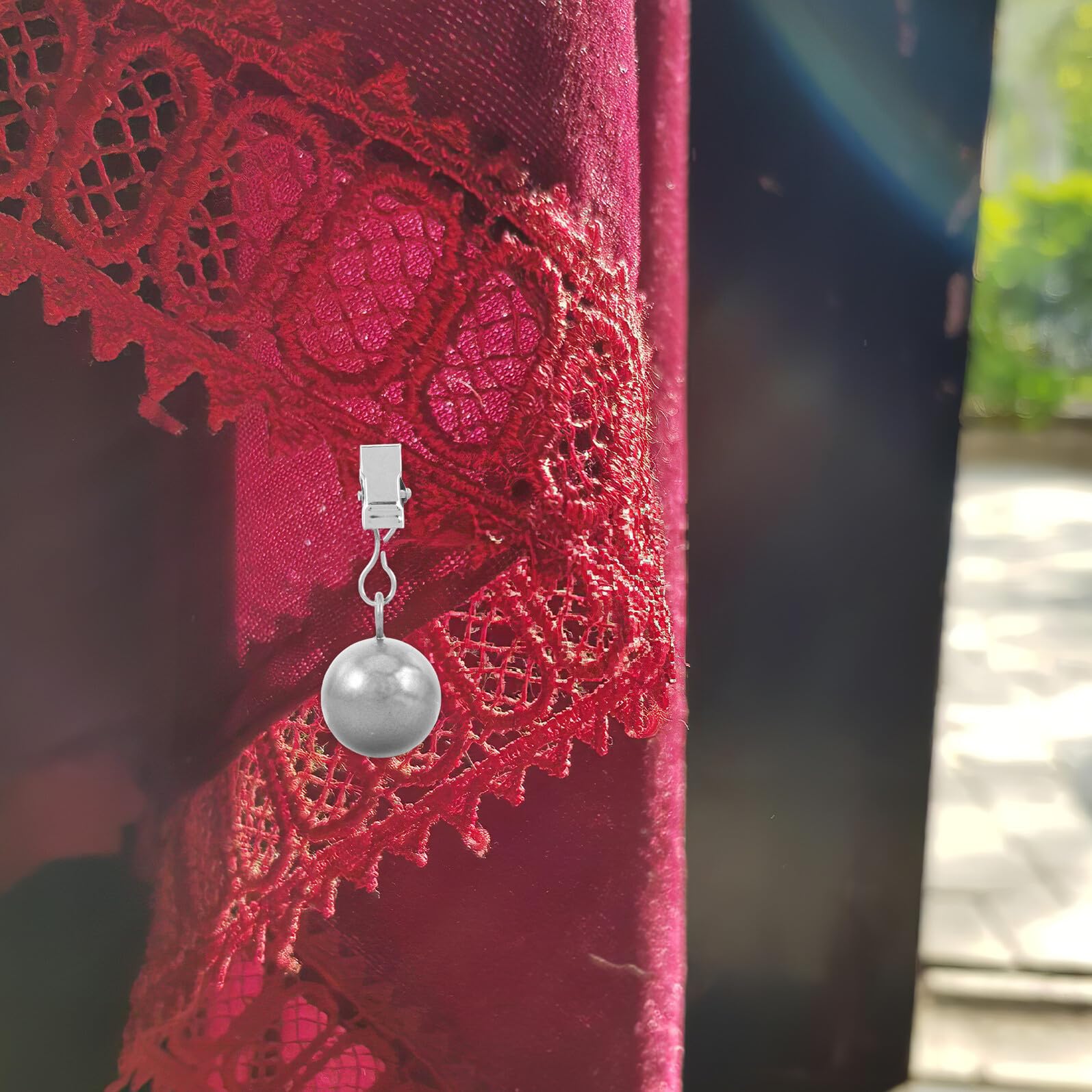 Hemobllo Clip per Tovaglie da Picnic in Acciaio Inox 4 Pezzi – Morsetti Antivento a Sfera per Tovaglie da Esterno e Pranzo – Clip Decorative per Feste Matrimoni e Patio