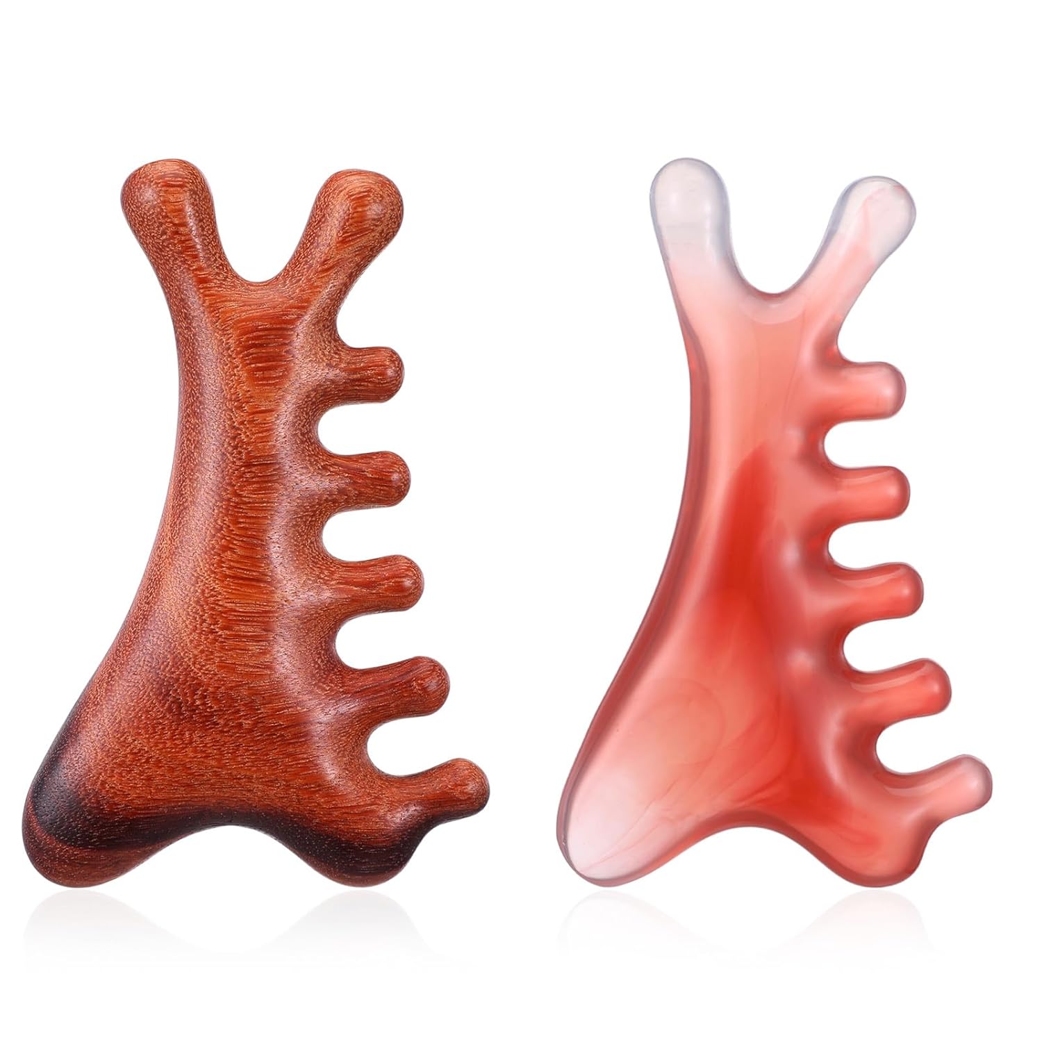 2 Pcs Massager Comb Wooden Scalp Sandalwood Head Scalp Massager Tool for Women Men Mother Gaughter Wife Hair Growth Relaxation