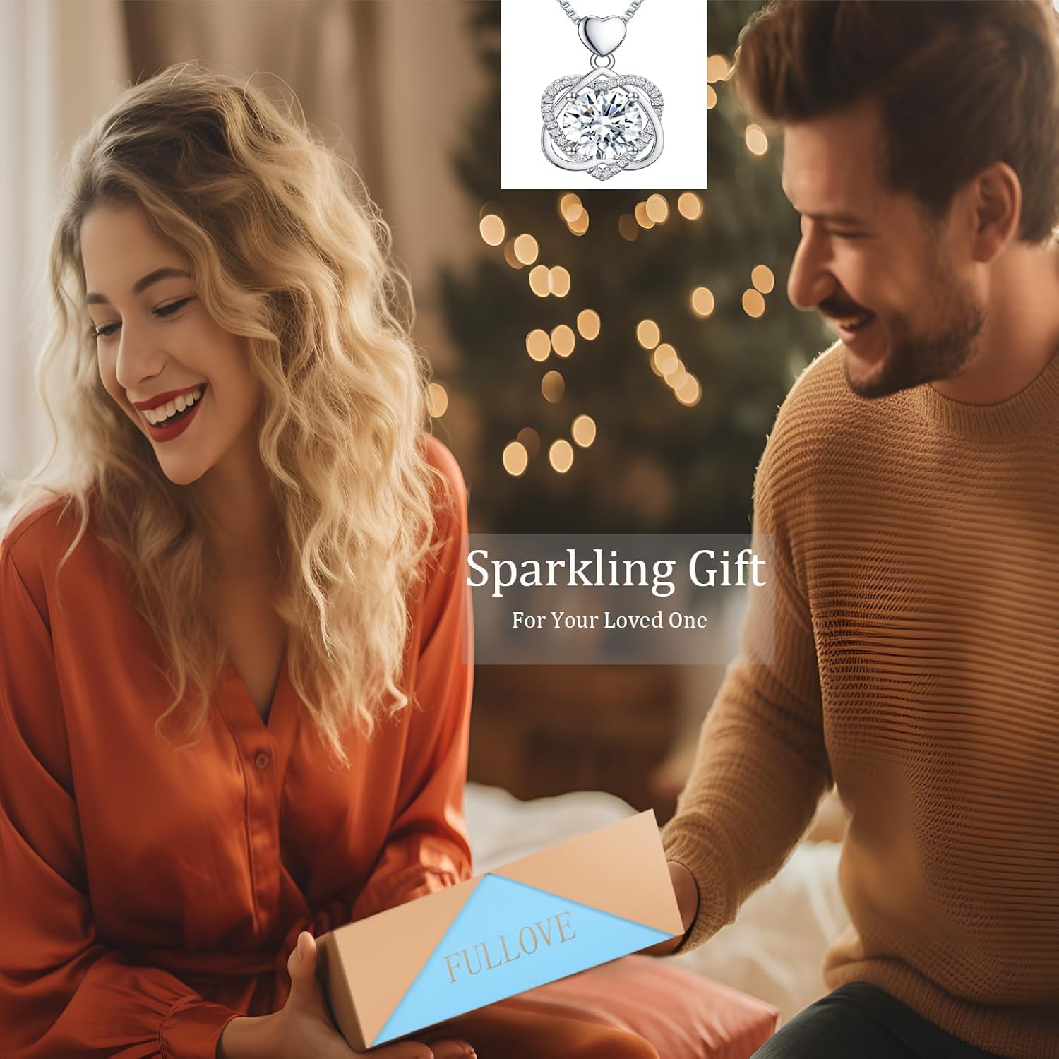 InfinityLove Heart Necklaces for Women, 5-3 Carats Moissanite, Sterling Silver Pendant Jewelry, Anniversary Birthday Gifts for Wife, Girlfriend, Daughter, Mom