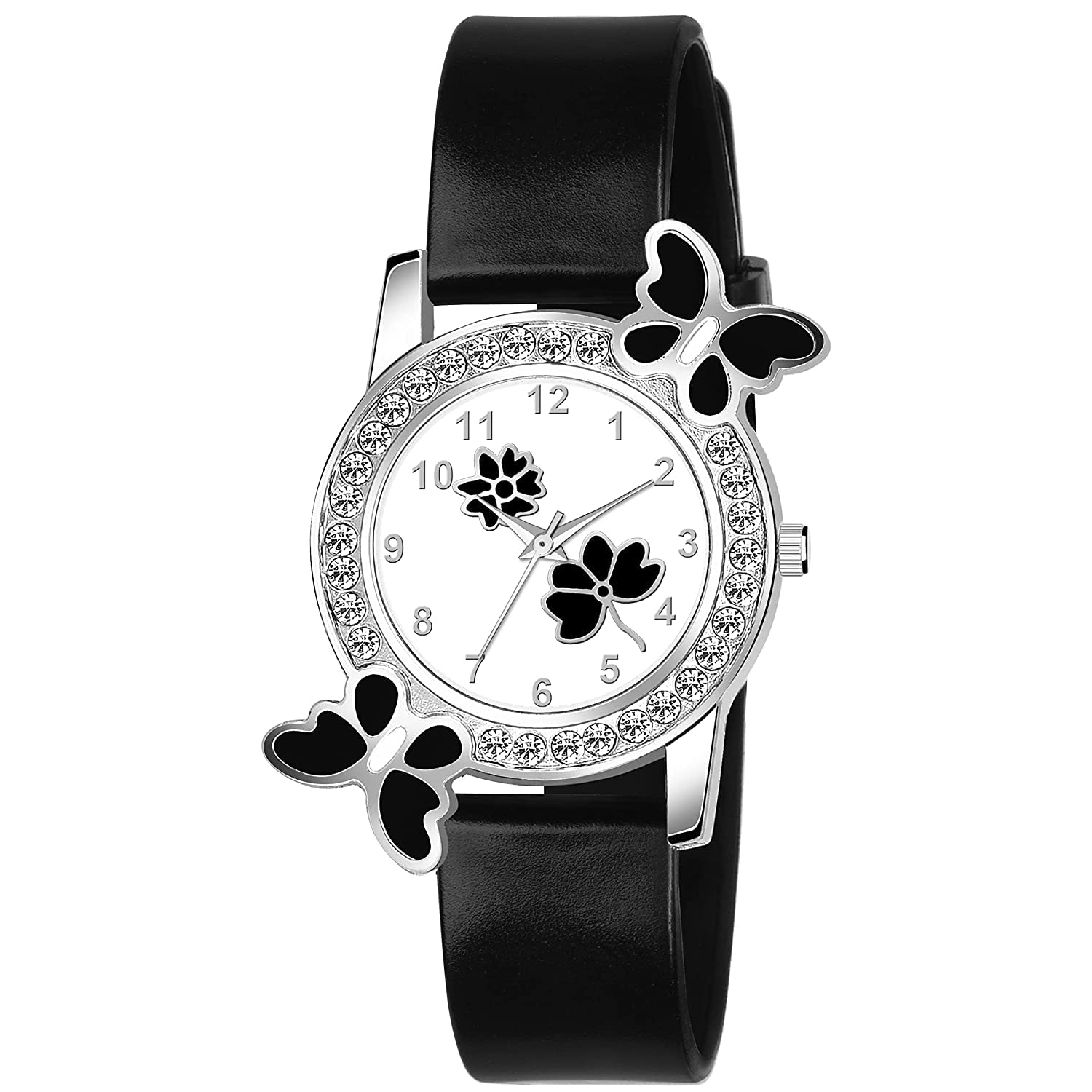 EMERALDO Brand Stylish Butterfly Black Dial Analog Wrist Watch for Women and Girls Watches (Black) (B0BM4WGF4M) Amazon Price History, Amazon Price Tracker