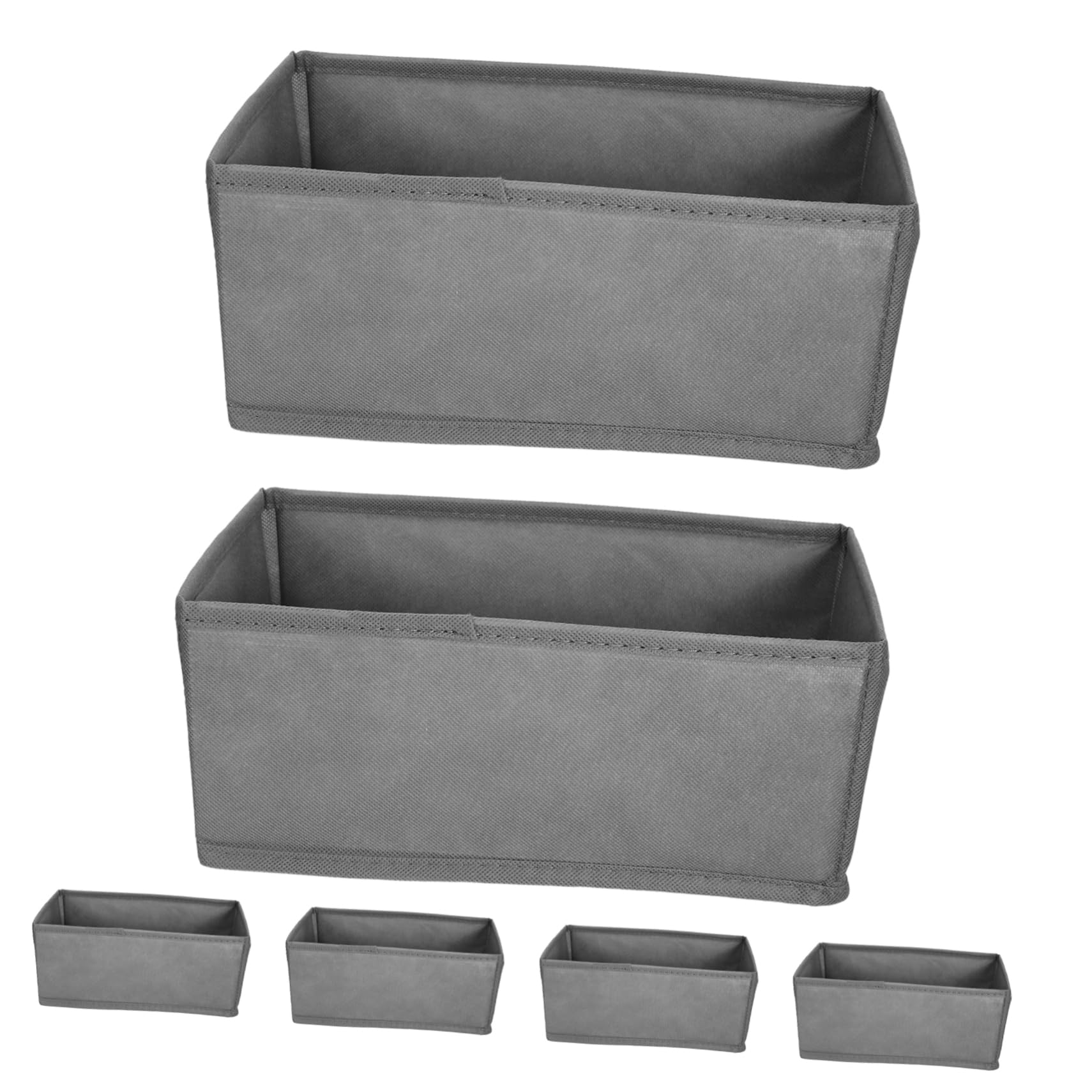 SOIMISS 6pezzi Organizer in Tessuto per Biancheria Intima Divisori per Contenitori per Armadio Grigio per Calzini Sciarpe Reggiseni Scomparti Separati