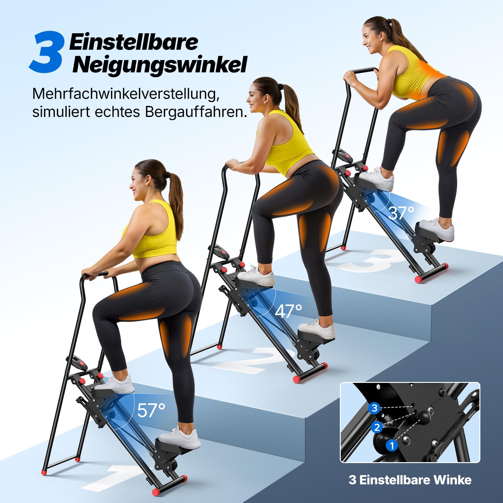 MERACH 2025 Neues Stair Stepper für Home Gym Übung,Vertical Climber Maschine für Ganzkörper-Workout,Compact Folding Cardio Übung Climber mit erweiterten Schrittweite,verstellbare Lenker & Pedale