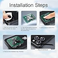 Vista 31 de Misea [3+1] for iPhone 14 Pro/iPhone 14 Pro Max Camera Lens Protector Bling, 9H Tempered Glass Camera Cover Screen Protector Metal Individual Ring