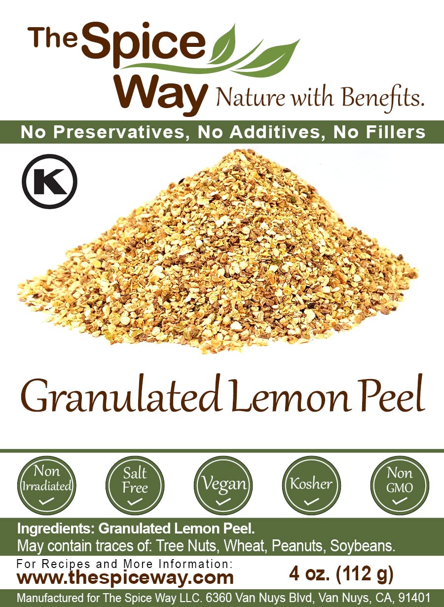 Granulated Lemon Peel 4 oz Vegan Gluten-Free