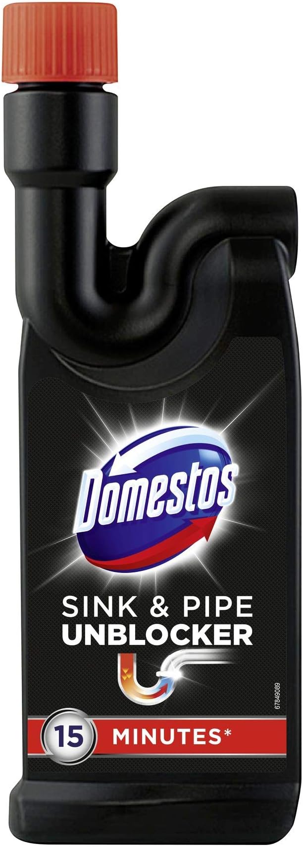 Domestos 15 Minute Sink and Pipe Unblocker 500 ml eliminates malodour drain unblocker