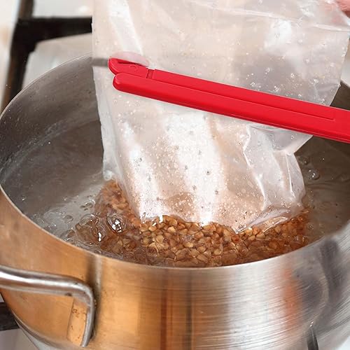 Miniatura 5 de Abridor de bolsas de alimentos, abridor de bolsas de alimentos de plástico, hoja de acero inoxidable, exprimidor de bolsas de alimentos con ventosa