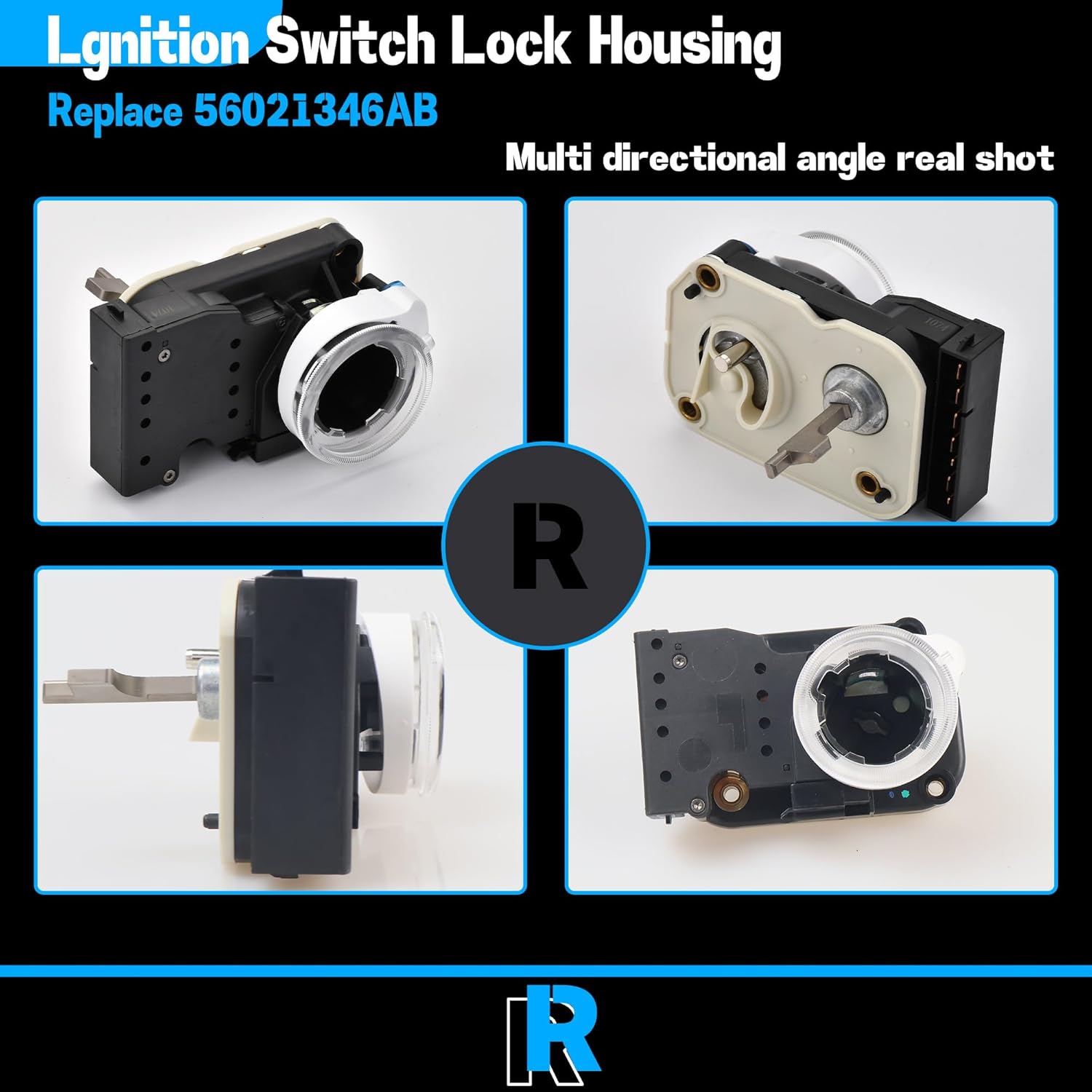 56021346AB Ignition Lock Cylinder Switch Housing Fit for 1997-2002 Dodge Ram 1500 2500 3500 for 1997-1998 Jeep Grand Cherokee for 1997-2000 Dodge Dakota Durango Replace 56021346 US293T US293 1S6468