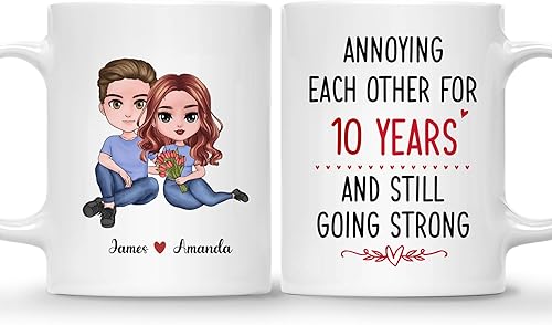 Miniatura 17 de Gossby Taza personalizada para parejas, regalo para esposa, novia, marido, novio con diseño, nombre, San Valentín, aniversario, boda, regalo