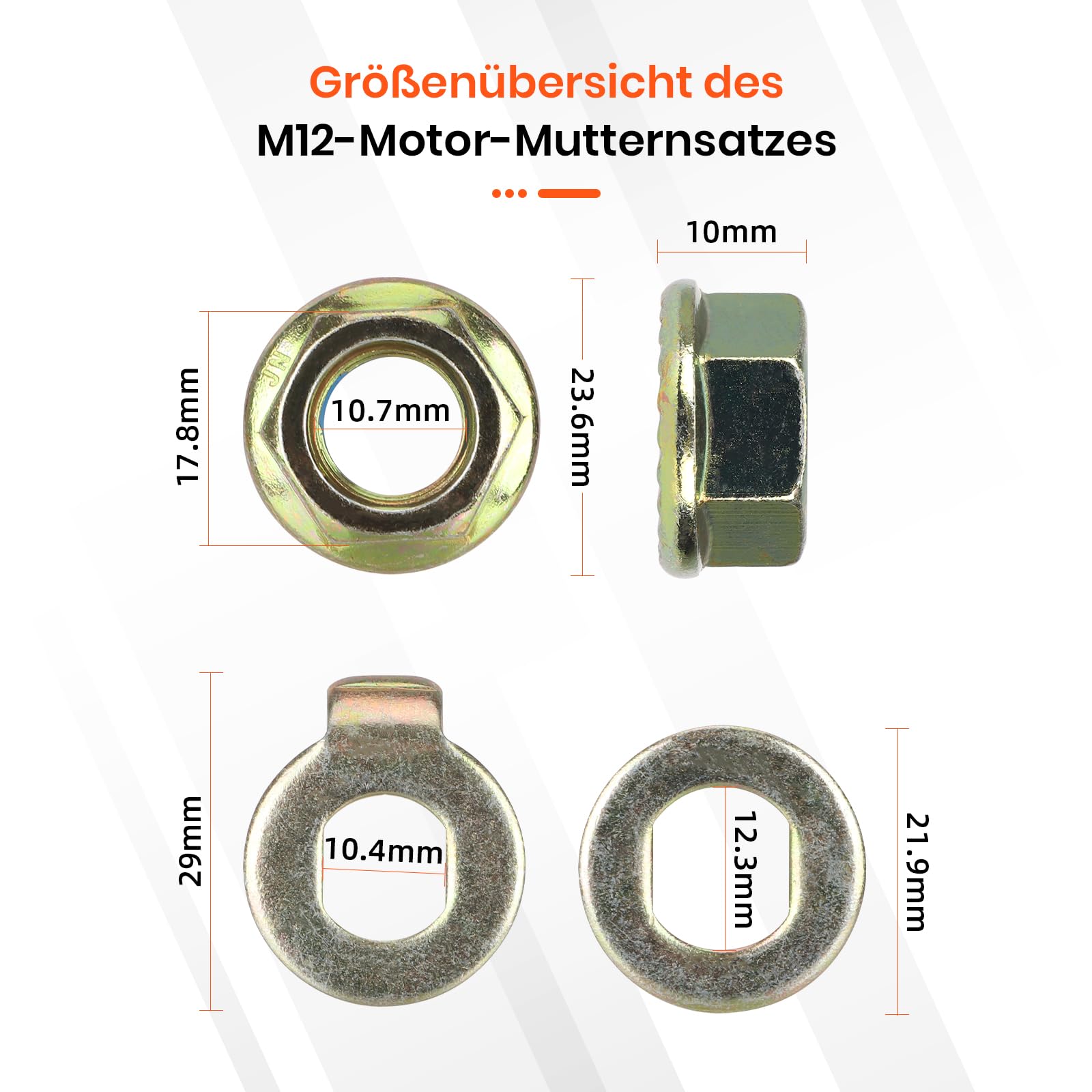 Tornillos de tuerca fijos Kukirin G2 Pro 14 mm acero inoxidable