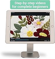 Vista 4 de Bonroy 4 juegos de kit de bordado para principiantes de manualidades artísticas de costura fácil incluye ropa de bordado con patrón, aro, manual