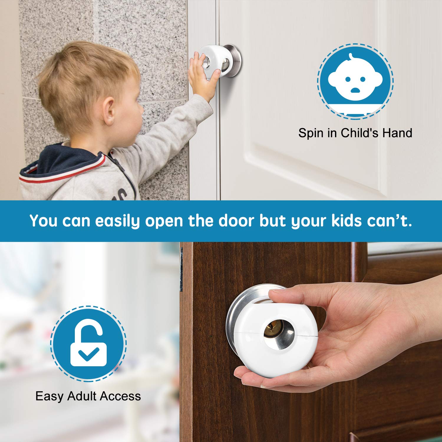 BETERTEK Door Knob Safety Cover for Kids, Child Proof Door India