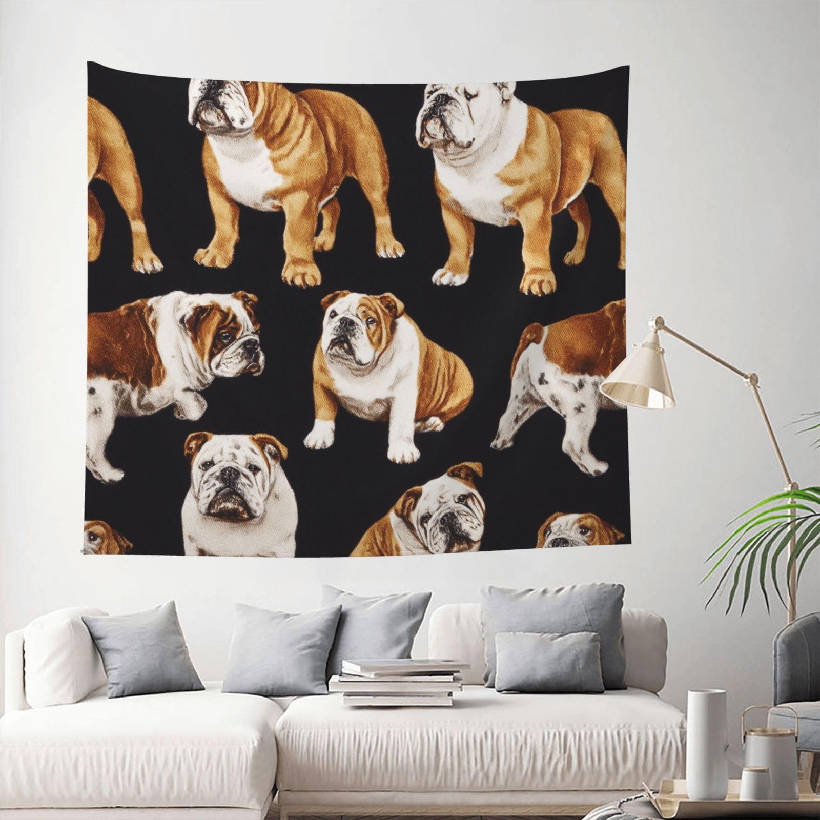 Tapestry 153 X 130 CM Inches Wall Hanging for Living Room English Bulldogs Tapestrys Home Decor Soft Aesthetic Tapestries Hanging Decor Blanket Wall Tapestry for Bedroom Dorm Indoor Outdoor