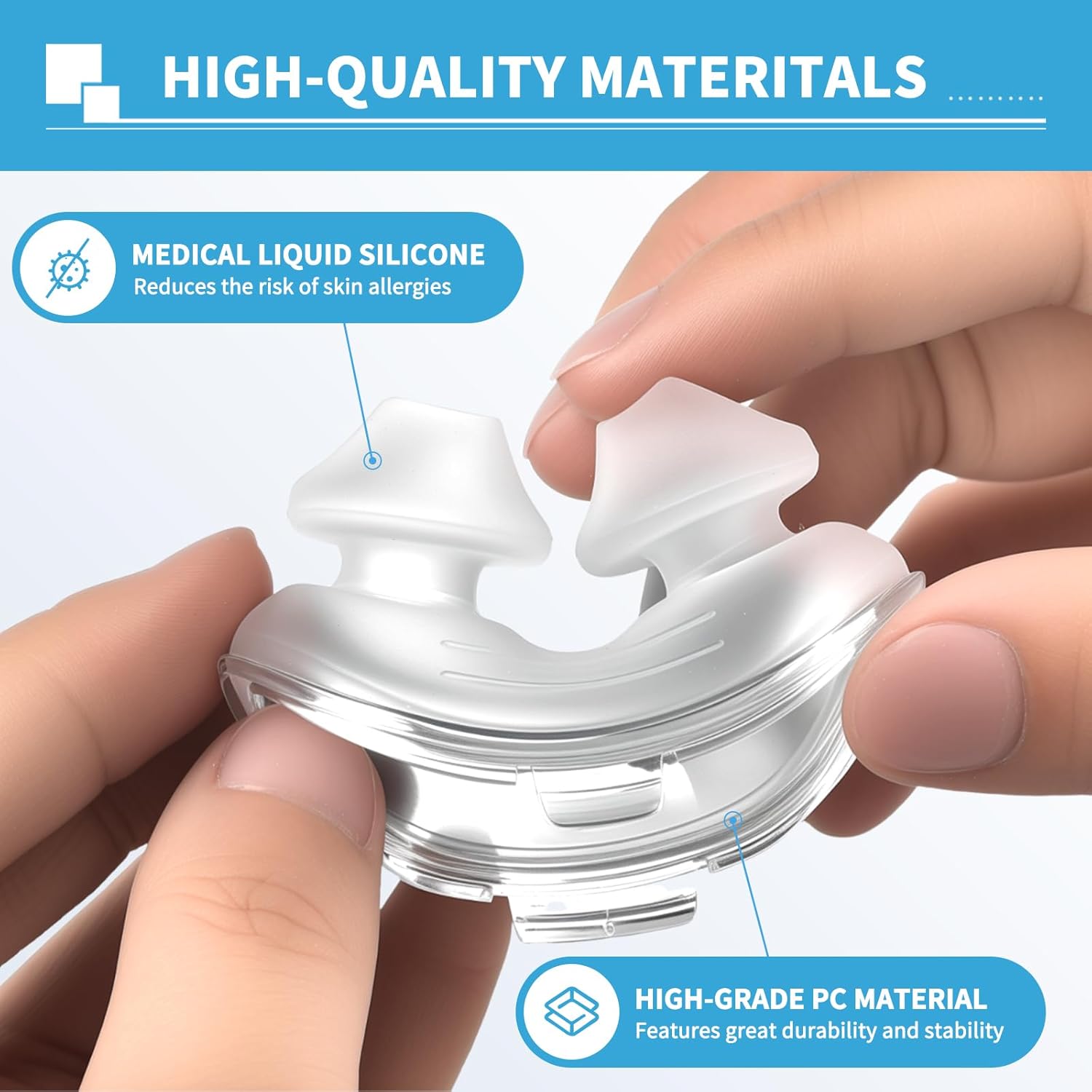 Replacement Nasal Pillows for ResMed Airfit P10, Ultra-Soft Silicone, Gentle Fit, Comfortable Seal, Replacement CPAP Supplie, 3 Packs (Medium) - Image 4