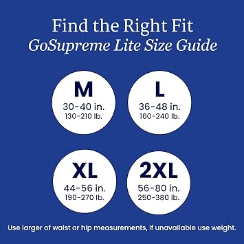 Northshore GoSupreme Lite Incontinence Underwear, 6-Hour Pullup Style, Medium, 14 Count Bag, Black, 30-40 inches, Unisex Adult Diapers