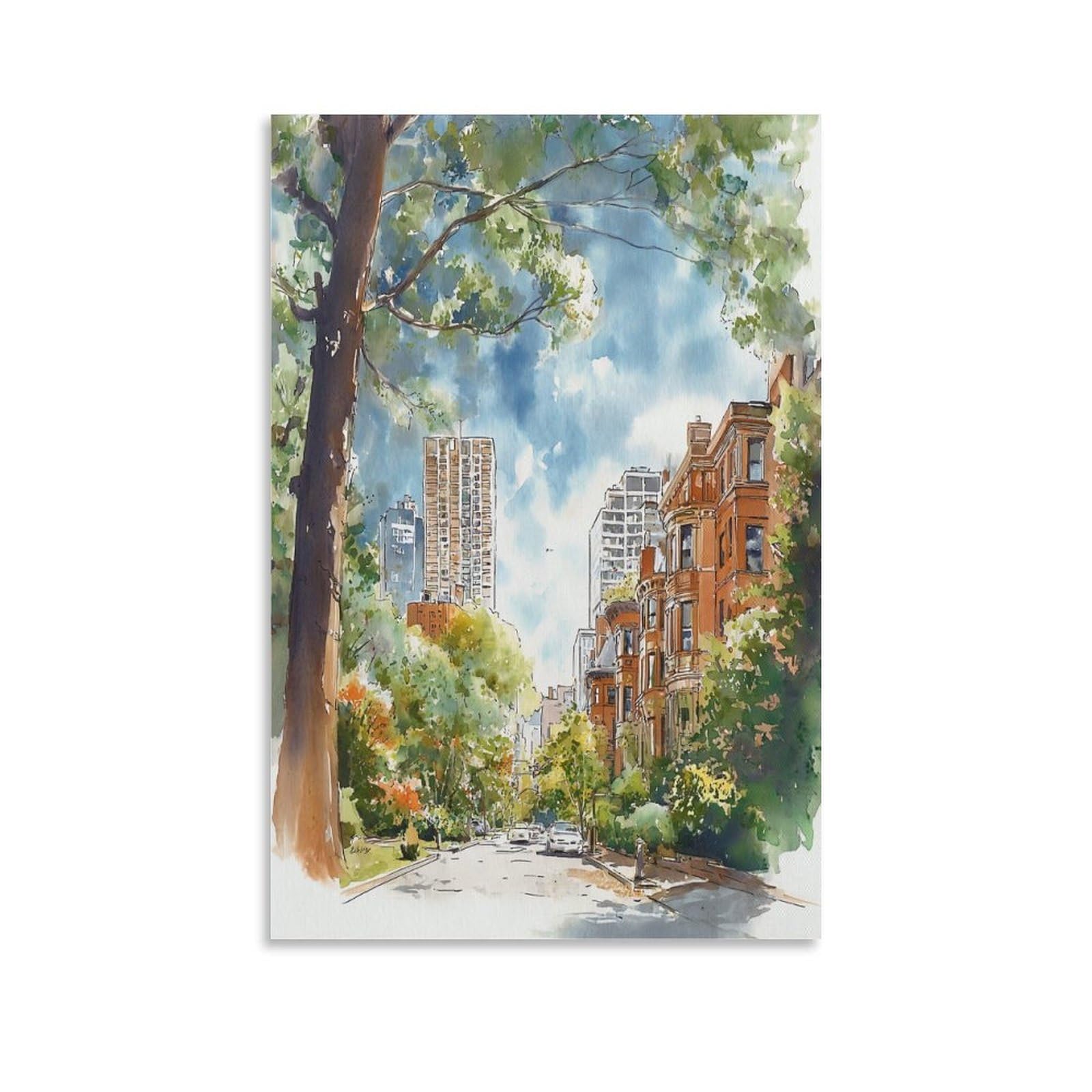 New Orleans 20x30inch(50x75cm) Vintage Travel Poster Watercolor Canvas Art