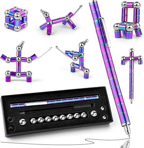VNDUEEY Bolígrafo para ansiedad, bolígrafo magnético, juguete de descompresión, bolígrafo magnético de metal para escribir, el mejor regalo para