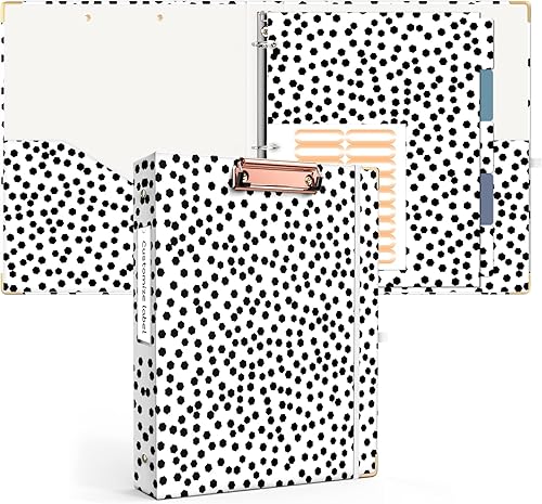 Ospelelf Carpeta de 3 anillos de 1 pulgada, bonitas carpetas para documentos de tamaño carta (11 x 8.5 pulgadas) con 5 separadores de pestañas,