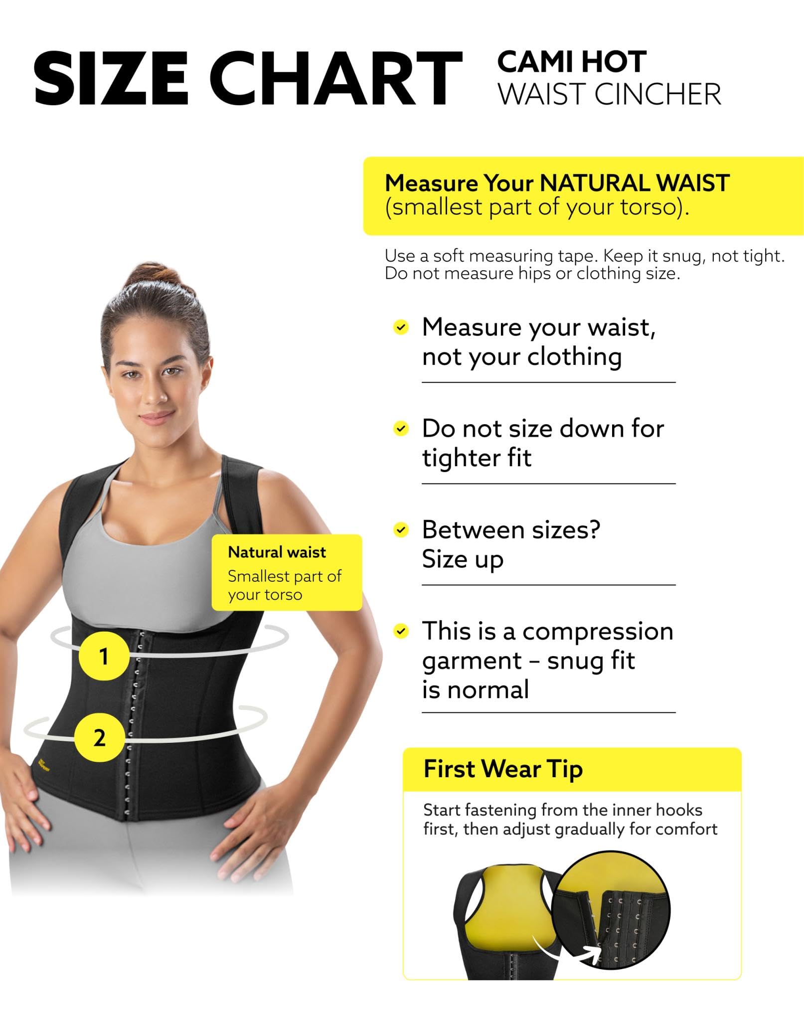 HOT SHAPERS Cincher de cintura para mujer, entrenador de compresión y mejora el sudor para adelgazar la cintura y controlar el abdomen