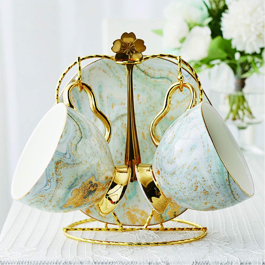 Filiżanki do espresso Styl europejski Mały luksusowy Wysokiej klasy zestaw filiżanek i spodków do kawy z porcelany kostnej Angielska ceramiczna filiżanka do herbaty kwiatowej 200 ml Zestaw do podwiec