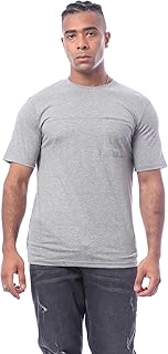 تي شيرت رجالي رمادي مرقش سهل الارتداء مع جيب بتصميم عصري من ريفين