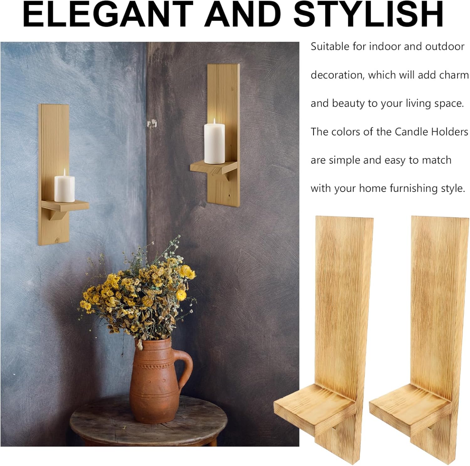 Cabilock Wooden Votive Tealight Holder Rustic Wall Candle Holder Home Decor Wedding Centerpiece Vintage