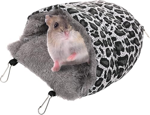 Hamster Cálido Nido Cueva, Animales Pequeños Casa de Felpa, Guinea Pig Cold Weather Hanging Hammock, Mascotas Ropa de cama a prueba de frío para