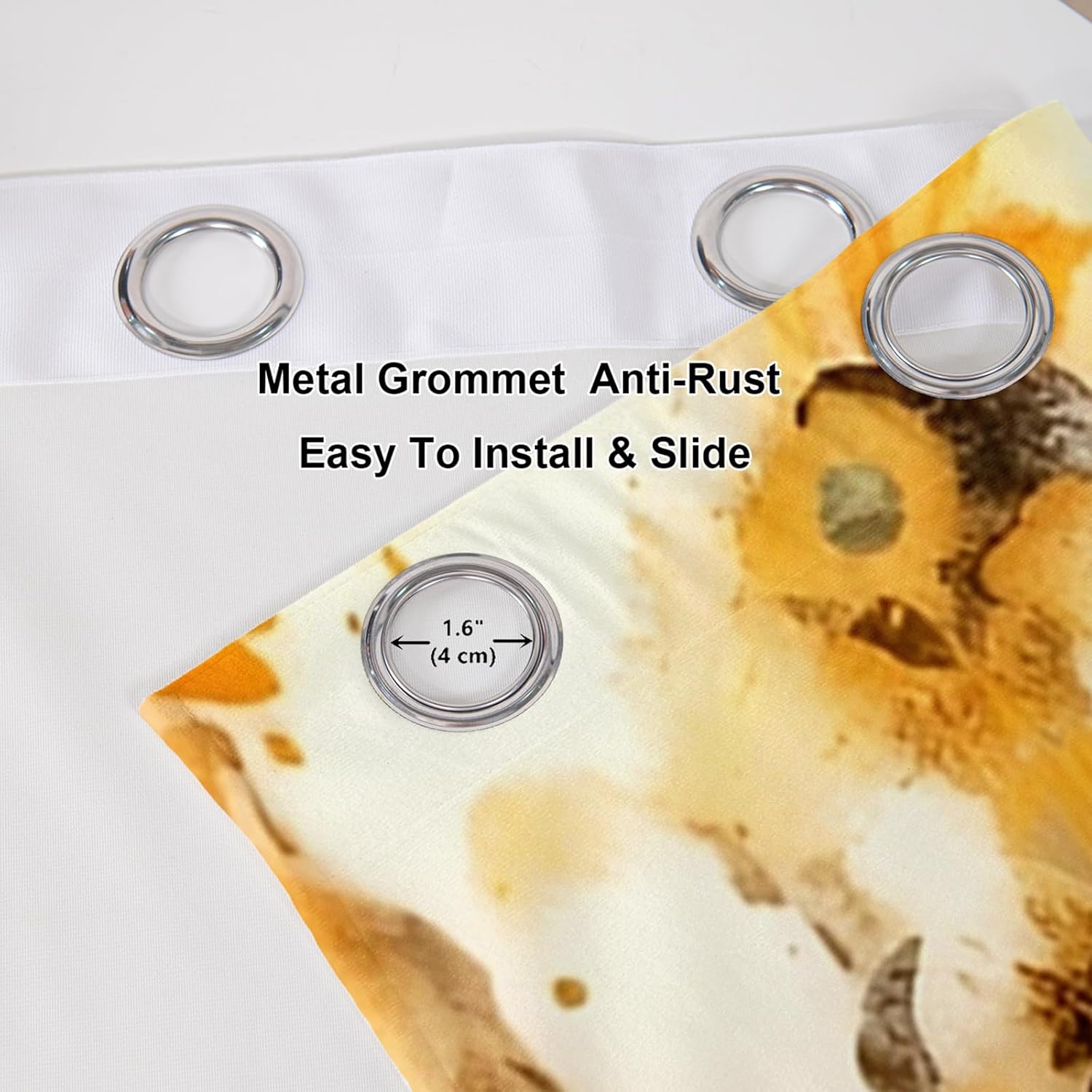 AILONEN Western Bull Skull 38" W x 54" H Window Curtain, Exotic Yellow Sunflower Cow Skull Window Drapes(2 Panels),Room Decor