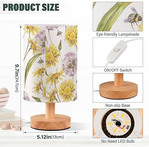 Miniatura 3 de Bedside Lamps Mini Lamps Minimalist Meadow Flowers Shabby Chic Night Light for Nursery Porch