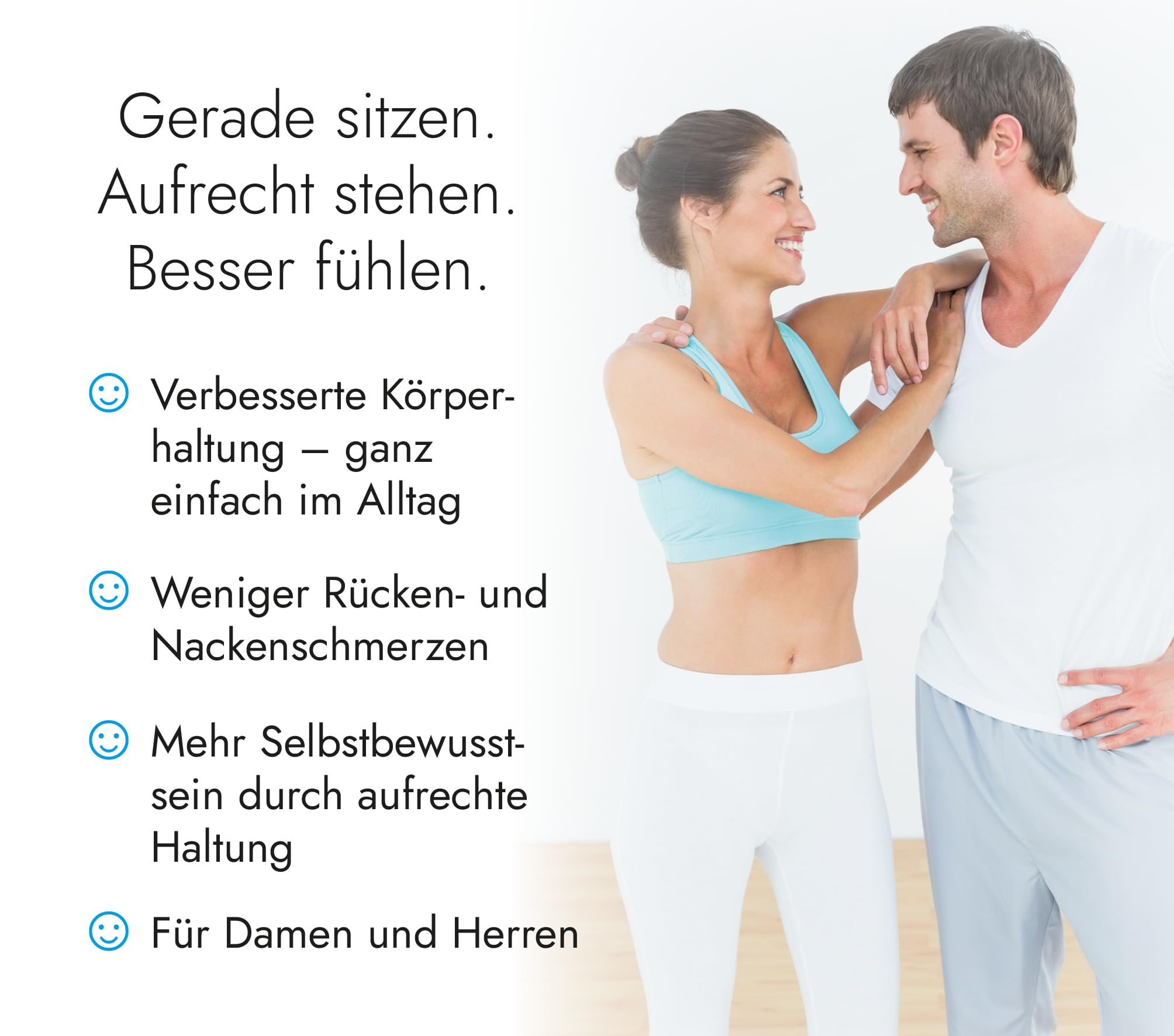 Geradehalter mit Rückenstützgürtel, der Haltungstrainer für Damen und Herren, mit temperaturausgleichendem Material