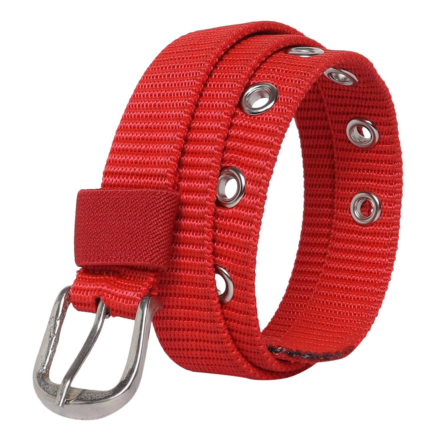 Zacharias Girl's Nylon Belt for kids knb-01 (4-10 Years) (Red_Pack of 1) - Image 2 thumbnail
