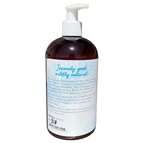Miniatura 8 de American Ostrich Farms Aceite de avestruz 100% puro, fabricado en Estados Unidos, hidratante natural para la piel rica en omega, botella de 8 onzas,