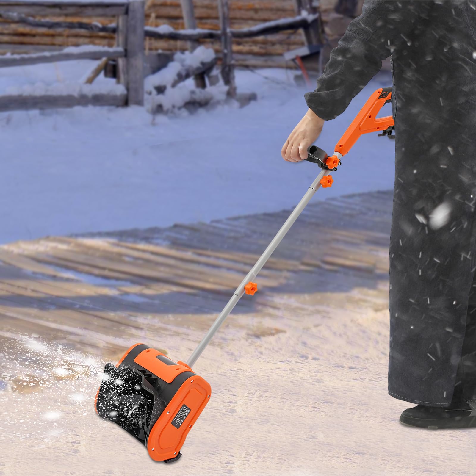 Spazzaneve elettrico con cavo batteria 220 V max velocità 3500 RPM per la rimozione di fogliame fango neve polvere auto arancione