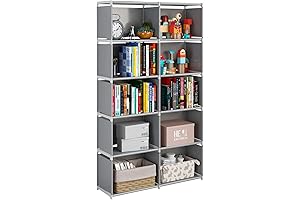 JIUYOTREE 6-Tier Fabric Cube Shelf