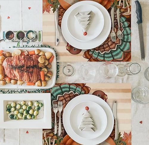 Miniatura 6 de Juego de 4 manteles individuales de otoño de 12 x 18 pulgadas, manteles individuales de otoño y Acción de Gracias, para exteriores, hogar, fiesta,