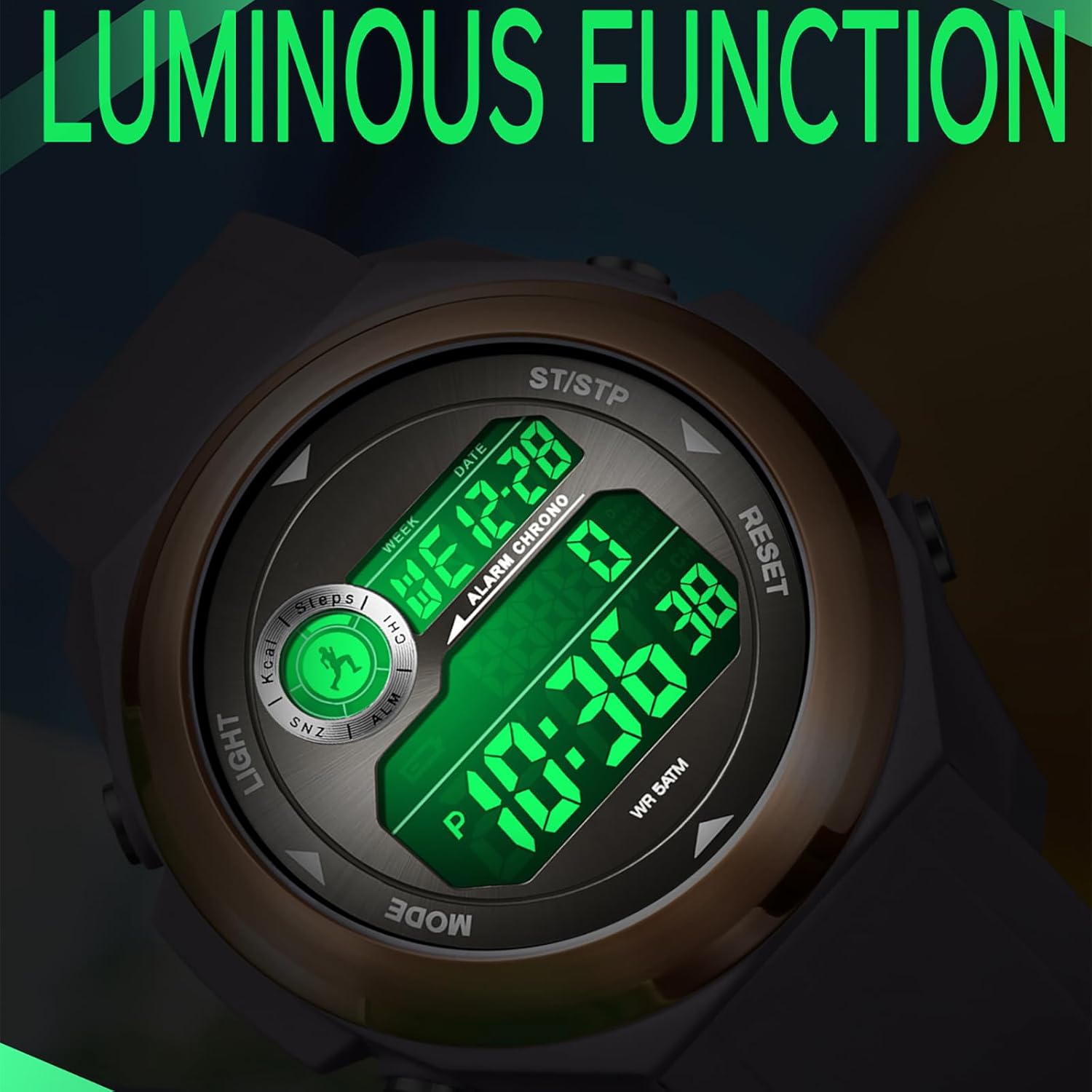 findtime Mens Sport Watches Waterproof Pedometer Purple Watch for Walking Step Counter Calorie Counter No Charging No App Connection for Men Women